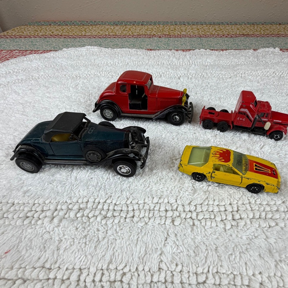 Yatming Matchbox Diecast Lot 32 Ford Coupe Trans Am Peterbilt Truck Vintage